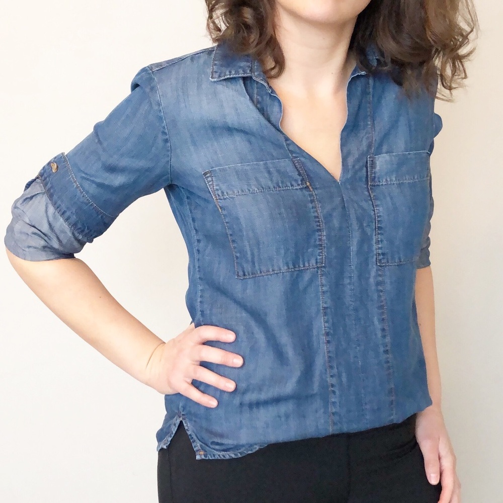 Cloth & Stone Tencel Chambray Shirt size Small